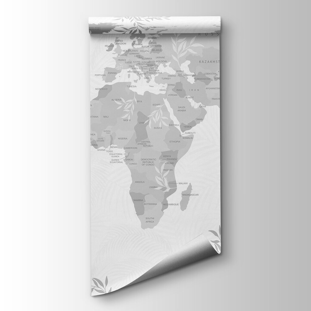 Mapa-mundo com ramos — vista do produto