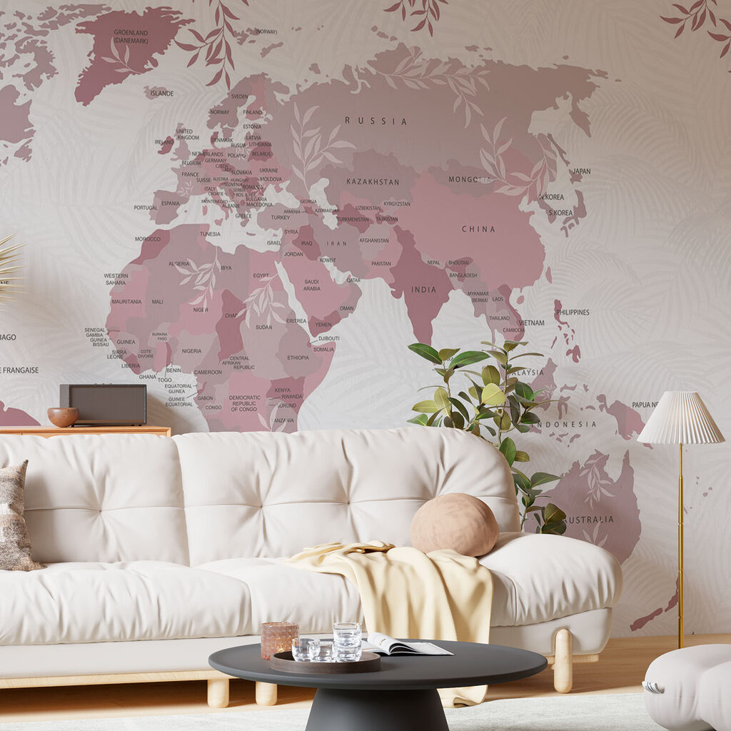 Mapa-mundo com ramos — interior 2