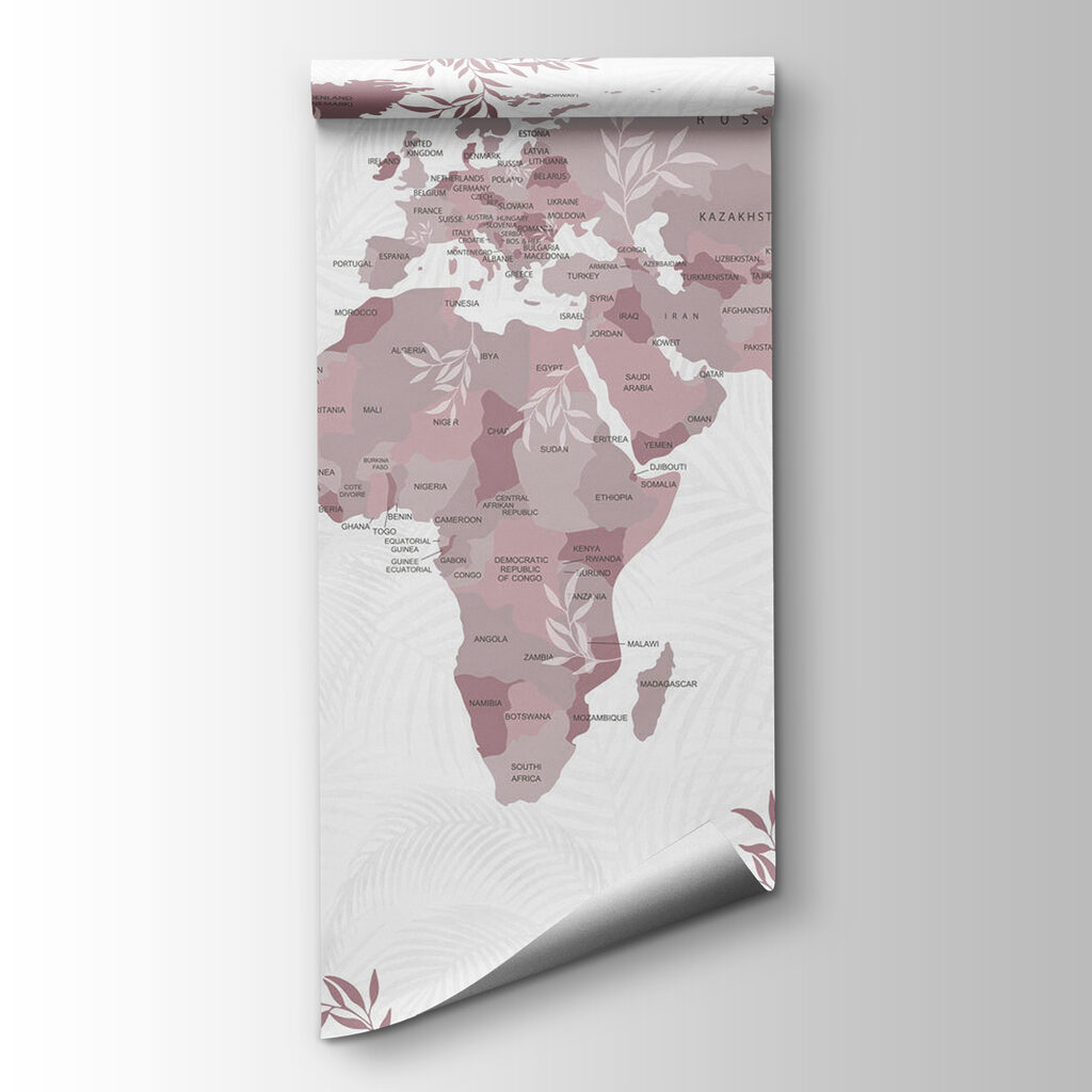 Mapa-mundo com ramos — vista do produto