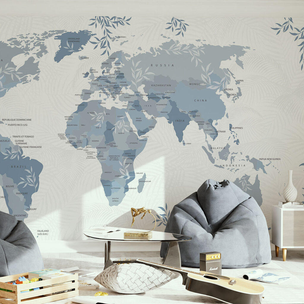 Mapa-mundo com ramos — interior 2