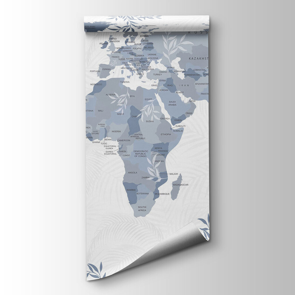 Mapa-mundo com ramos — vista do produto
