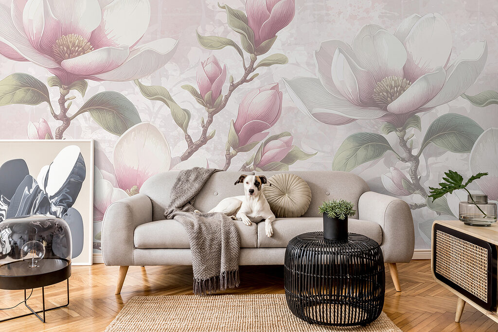 Magnólia cor-de-rosa em cinzentos — interior 2