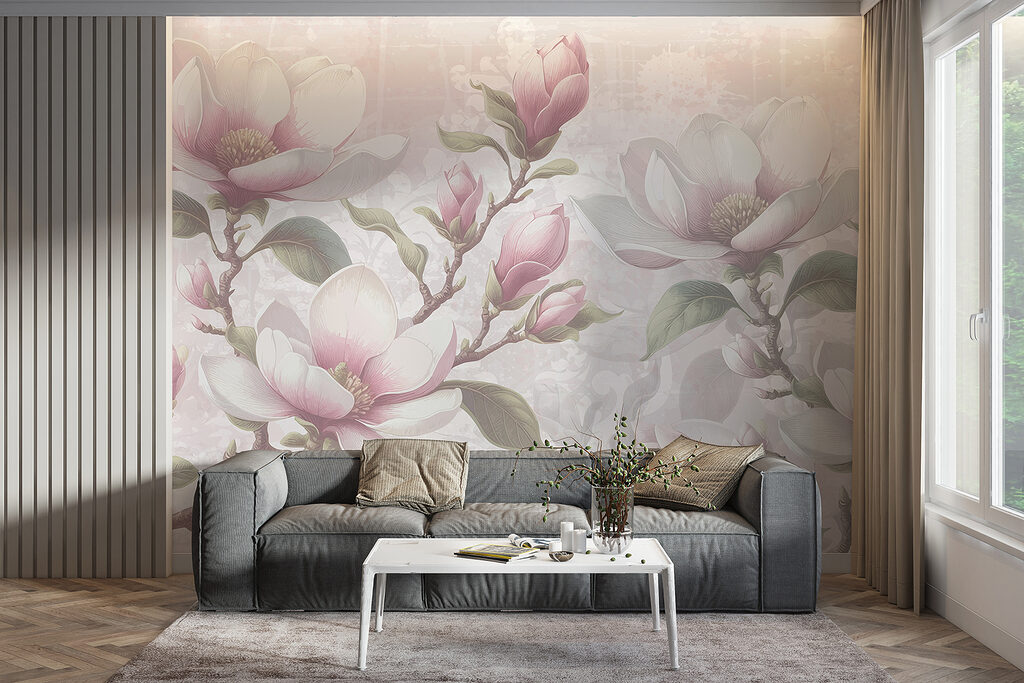 Magnólia cor-de-rosa em cinzentos — interior 5
