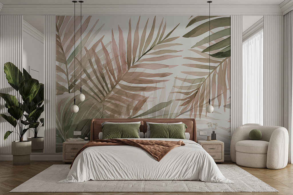 Palmas verde-oliva e cor-de-rosa — interior 2