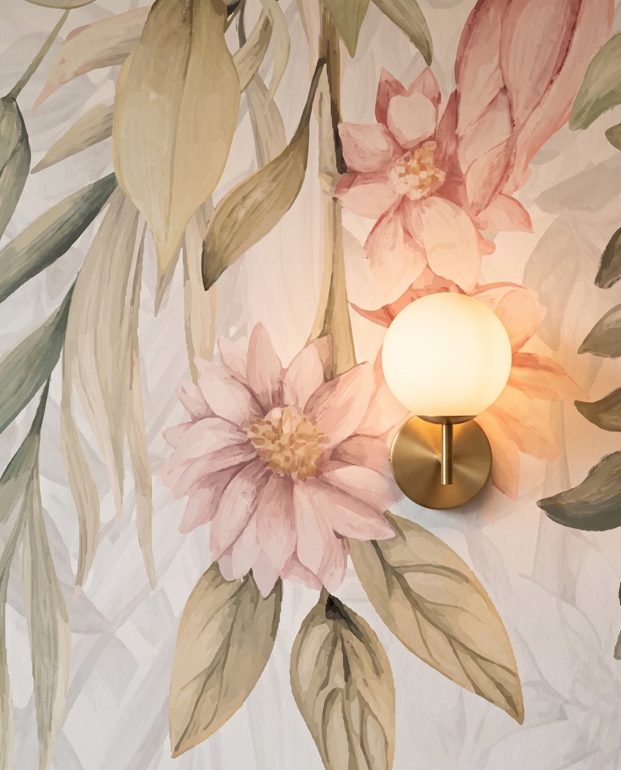 Ramos floridos sobre branco — detalhe