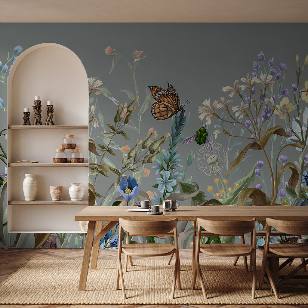 Borboletas entre hastes floridas — interior 5