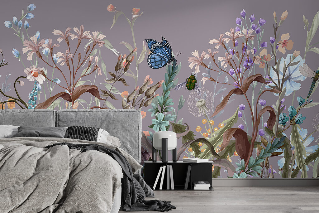 Borboletas entre hastes floridas — interior 2