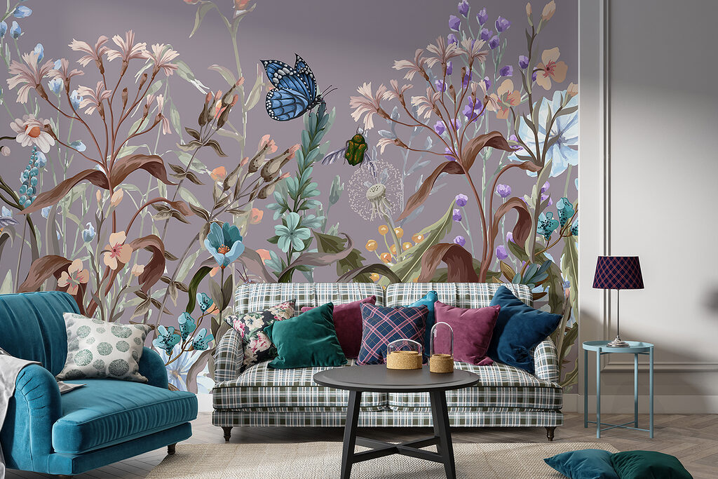 Borboletas entre hastes floridas — interior 3