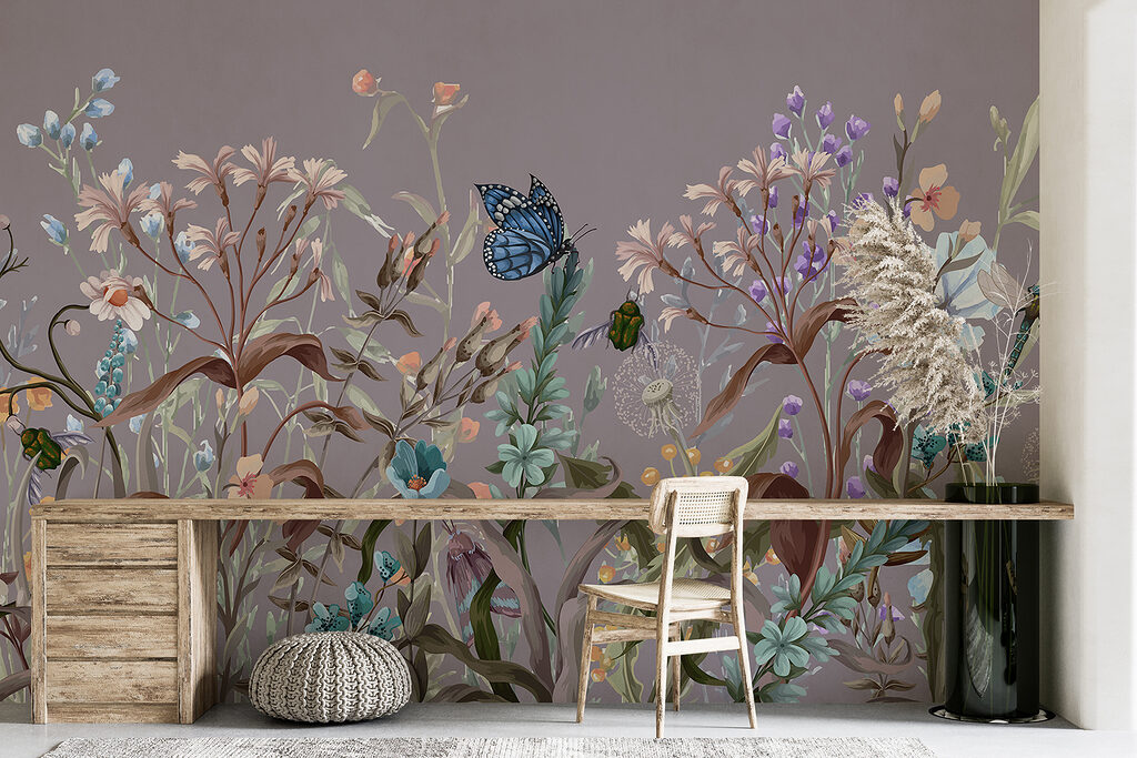 Borboletas entre hastes floridas — interior 5
