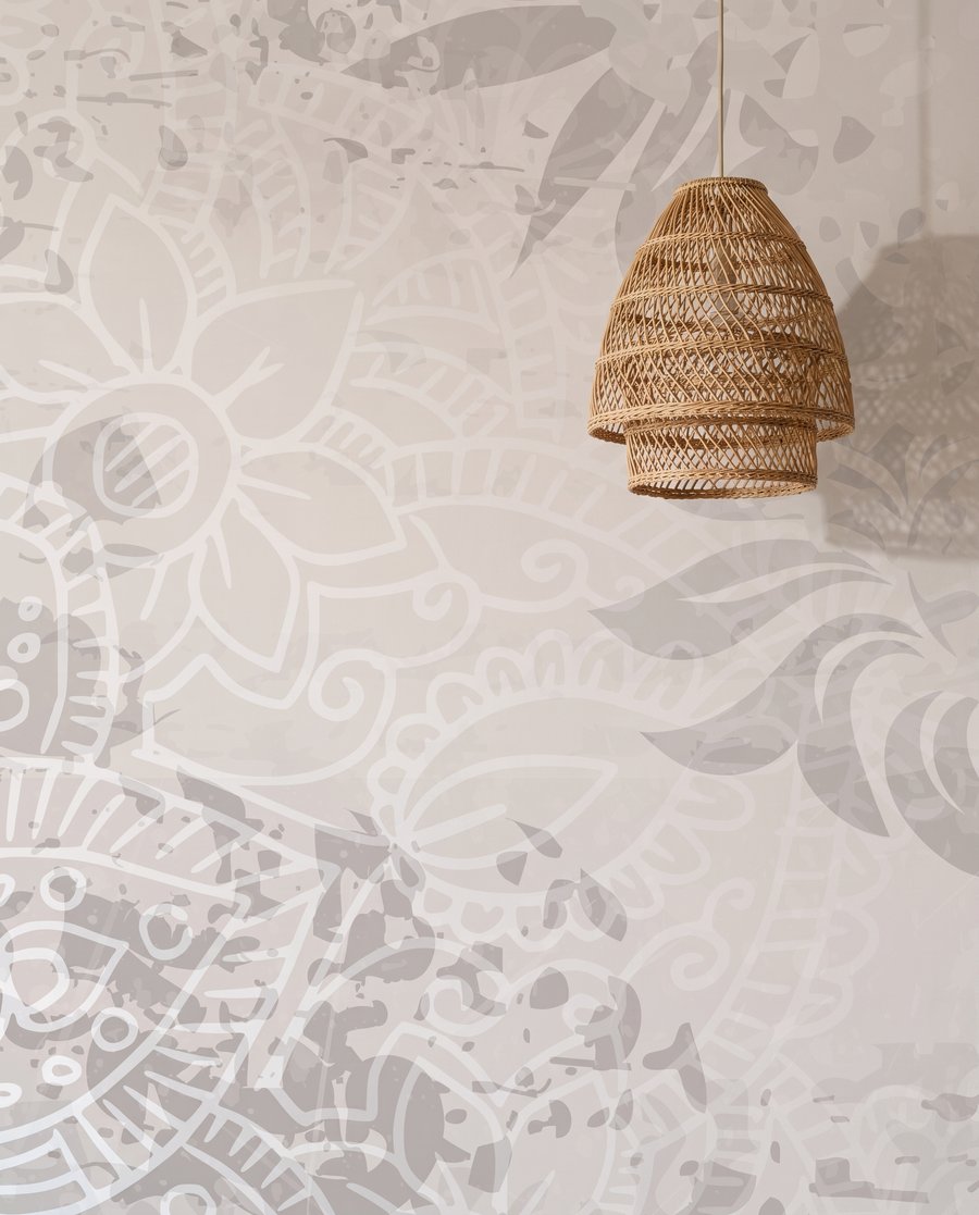 Mandala em rosa desbotado — detalhe