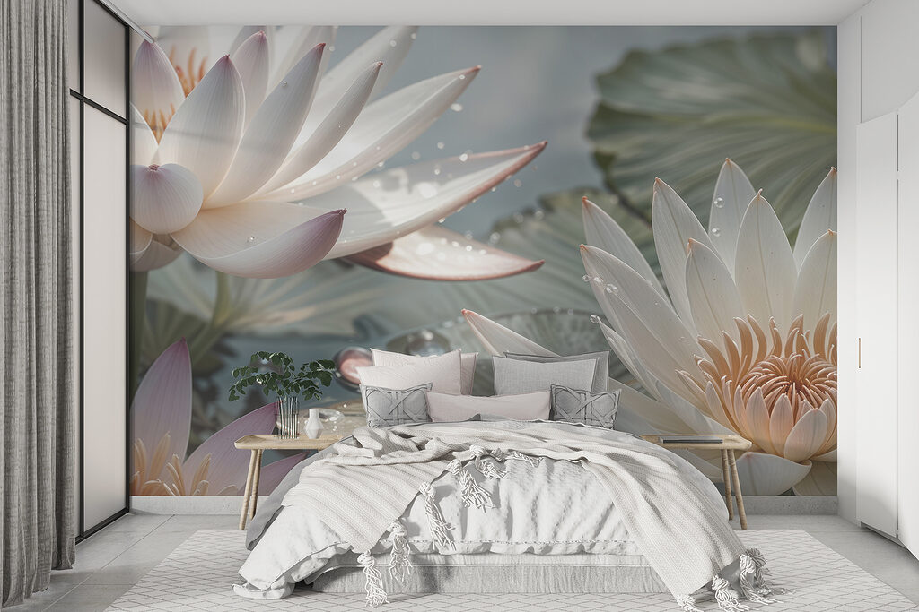 Lótus com gotas — interior 1