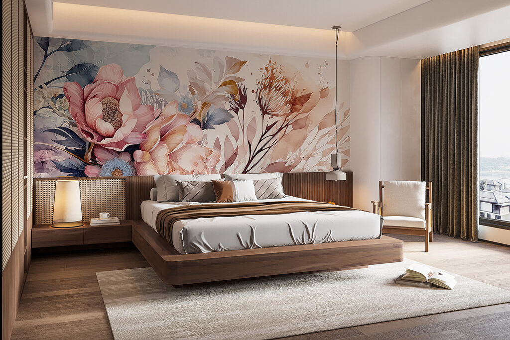 Flores cor-de-rosa em névoa — interior 3