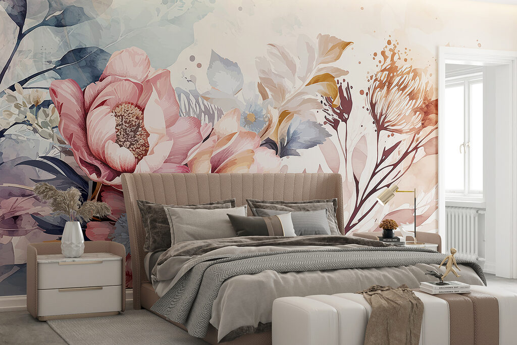 Flores cor-de-rosa em névoa — interior 4