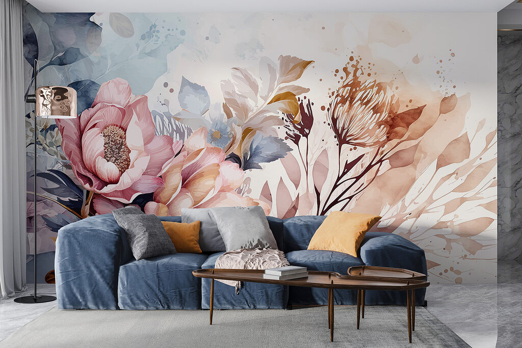 Flores cor-de-rosa em névoa — interior 5