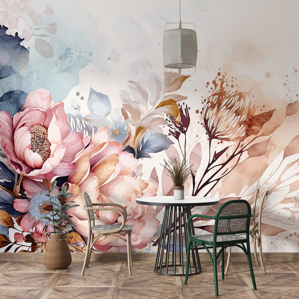 Flores cor-de-rosa em névoa — interior 6