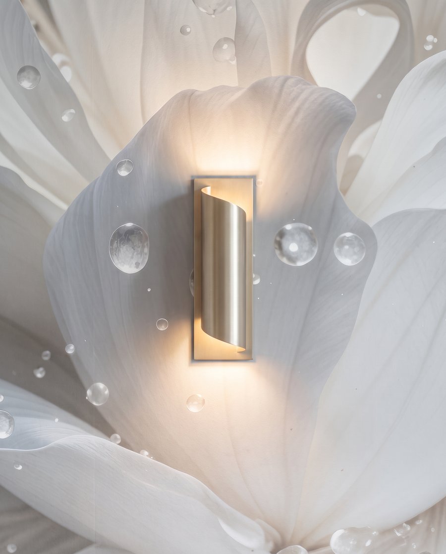 Flor branca orvalhada — detalhe