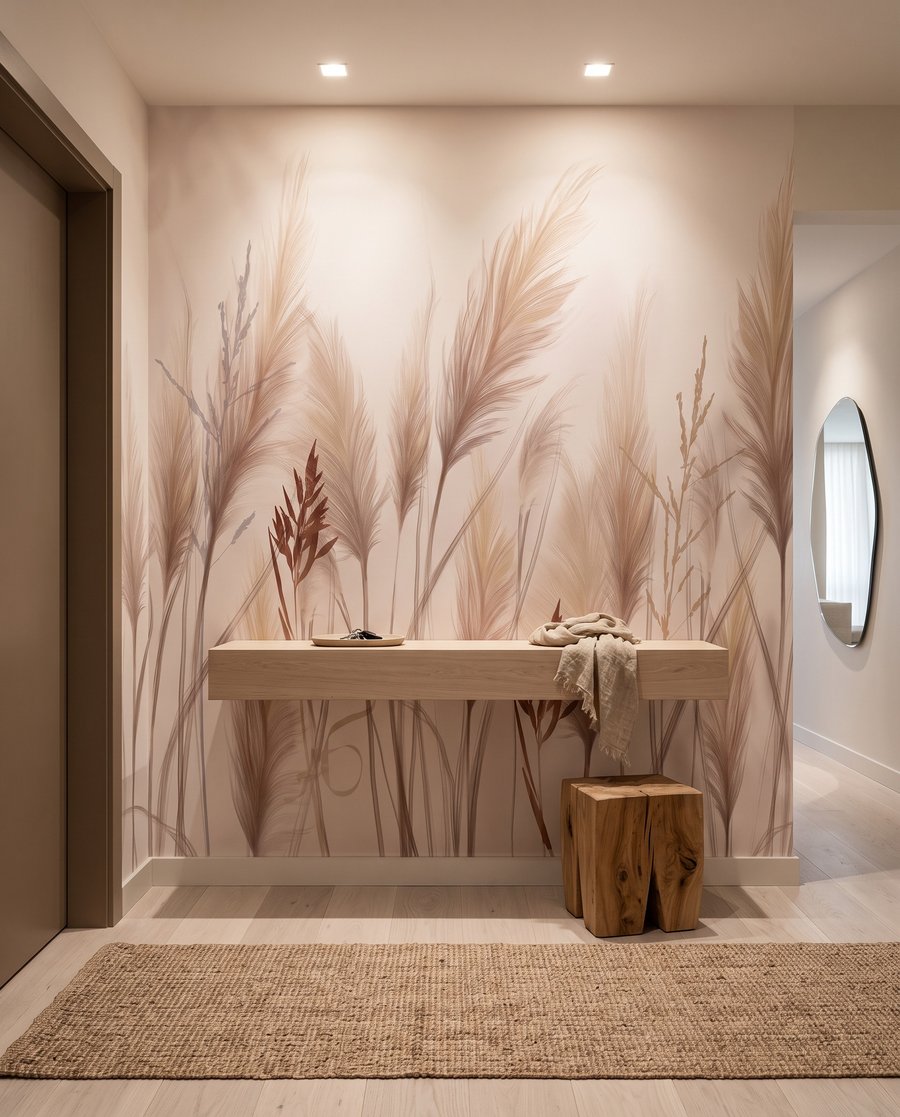 Penachos bege sobre branco — interior 4