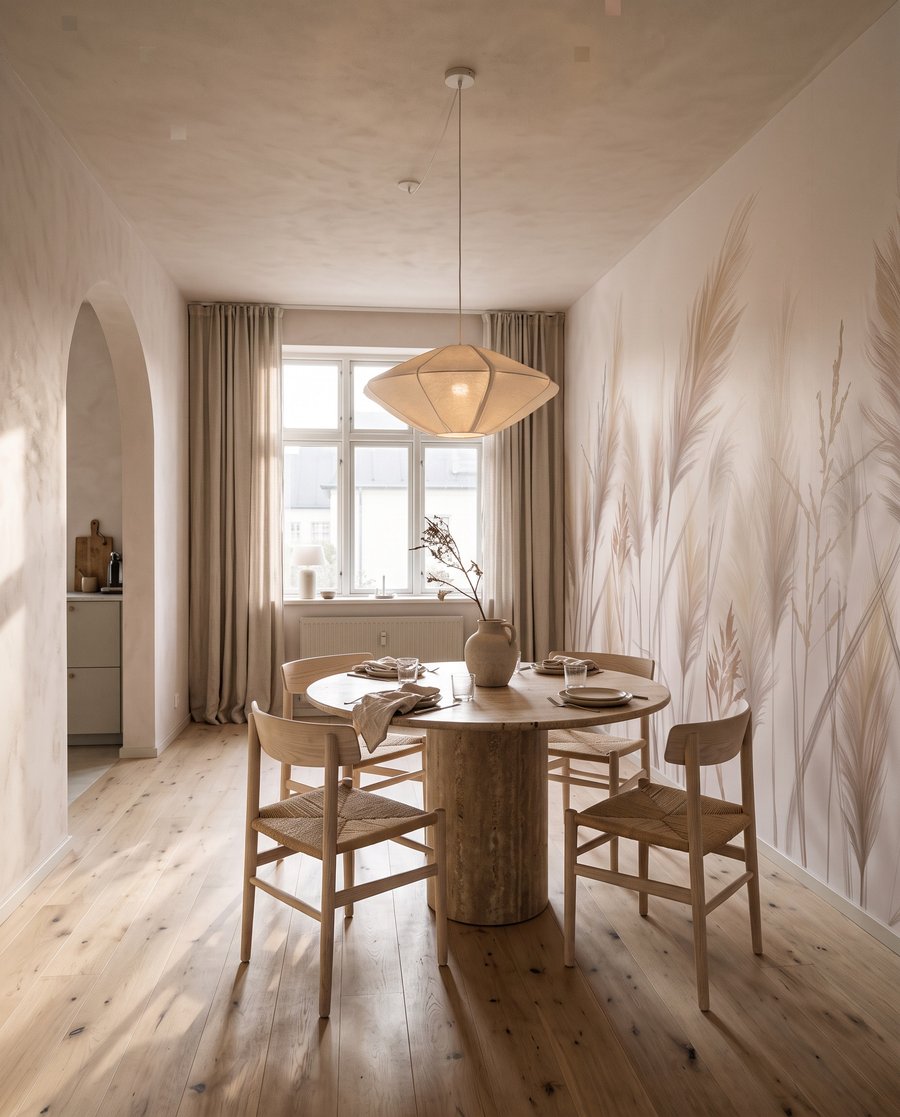 Penachos bege sobre branco — interior 5