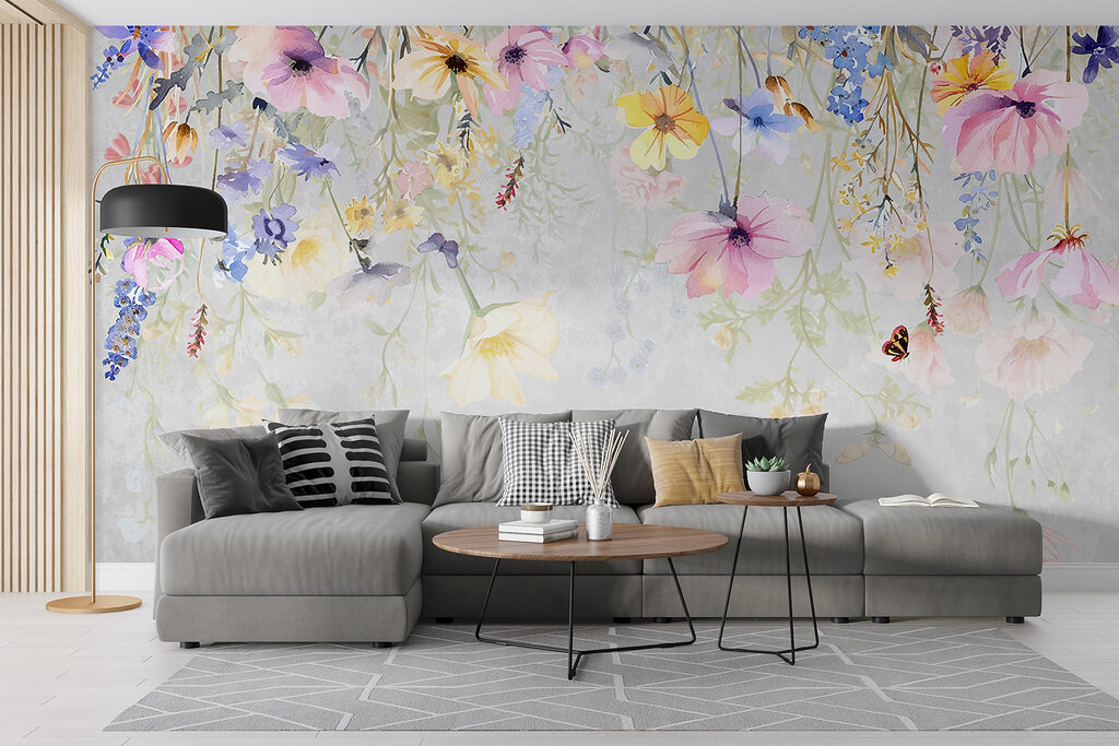 Flores pendentes em aguarela — interior 5