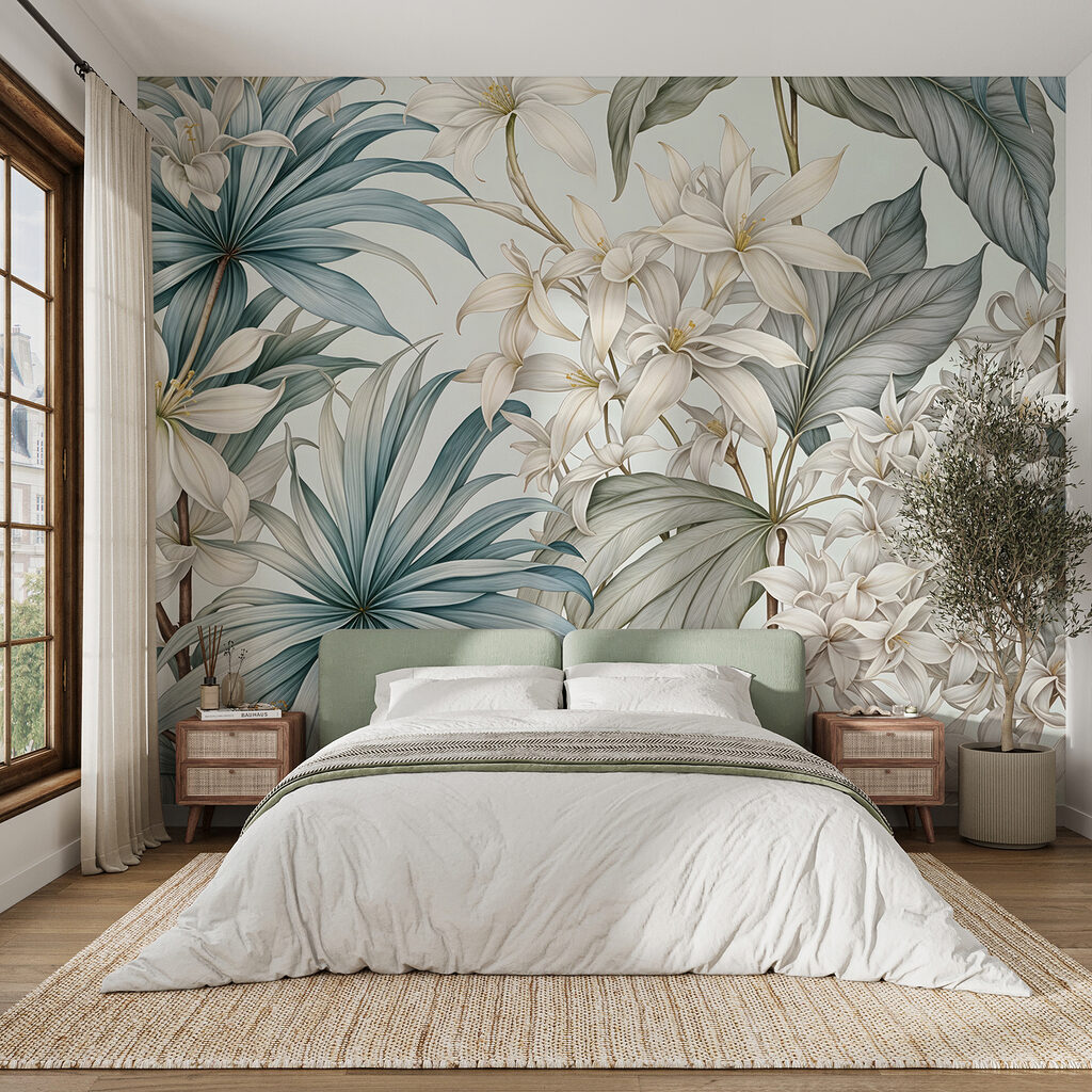 Flores entre folhas — interior 2
