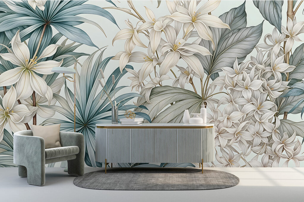 Flores entre folhas — interior 3