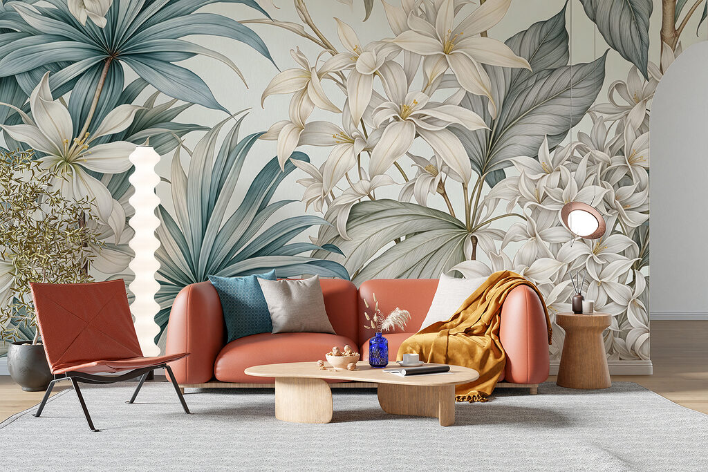 Flores entre folhas — interior 4