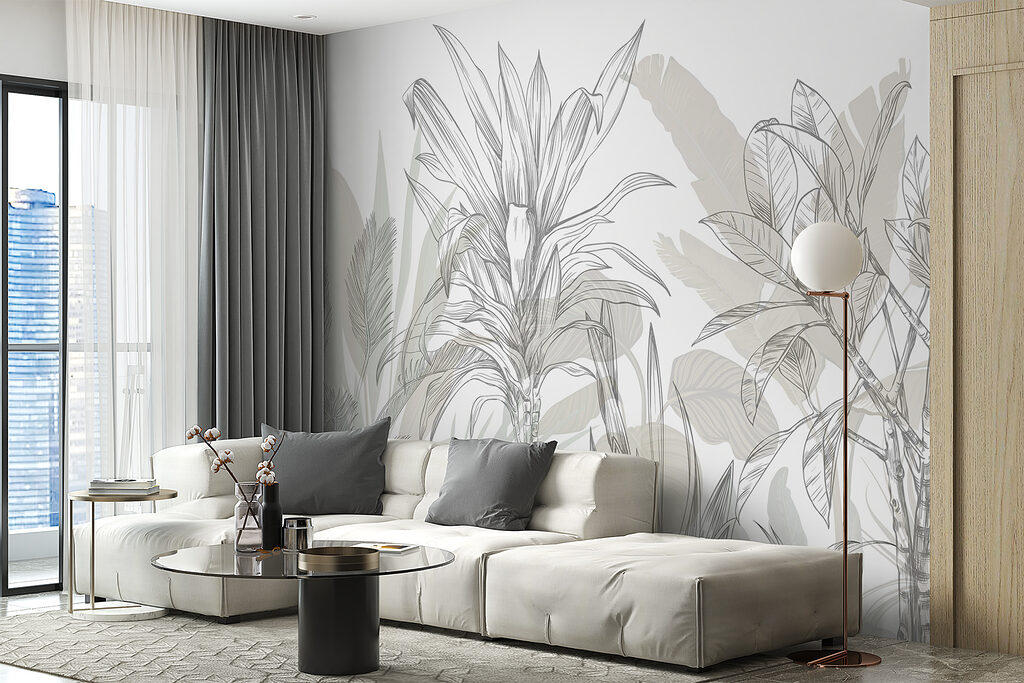 Plantas tropicais em esboço — interior 3