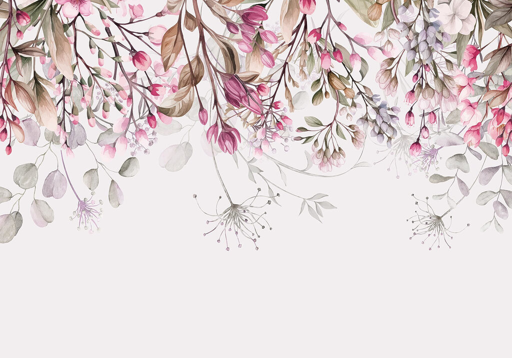 Flores pendentes cor-de-rosa — design completo
