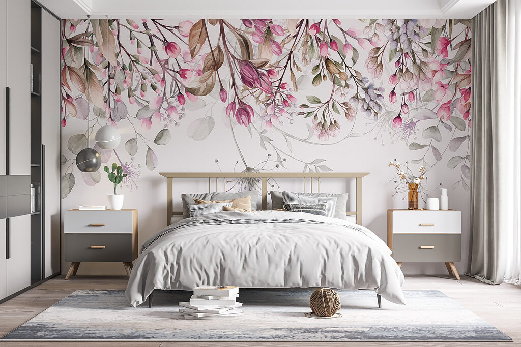 Flores pendentes cor-de-rosa — interior 1