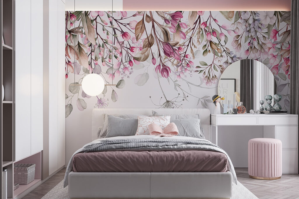 Flores pendentes cor-de-rosa — interior 2
