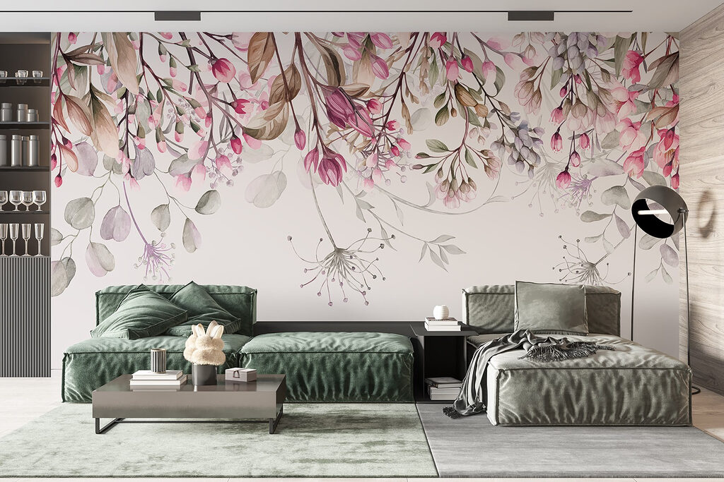 Flores pendentes cor-de-rosa — interior 3