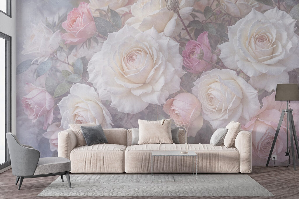 Rosas cor-de-rosa em névoa — interior 2