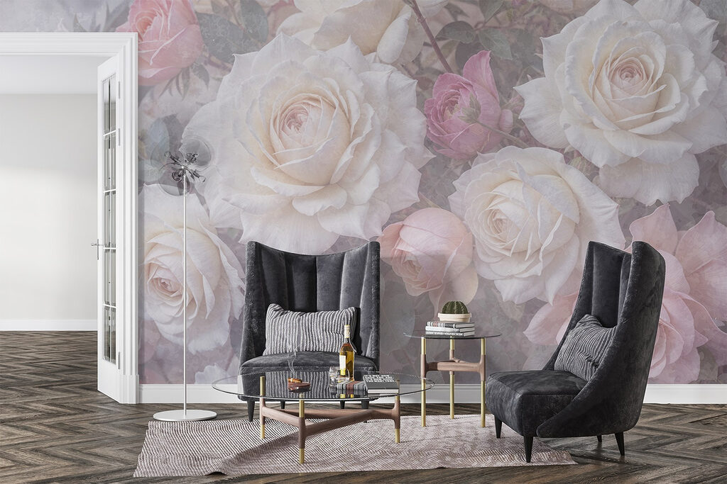 Rosas cor-de-rosa em névoa — interior 4