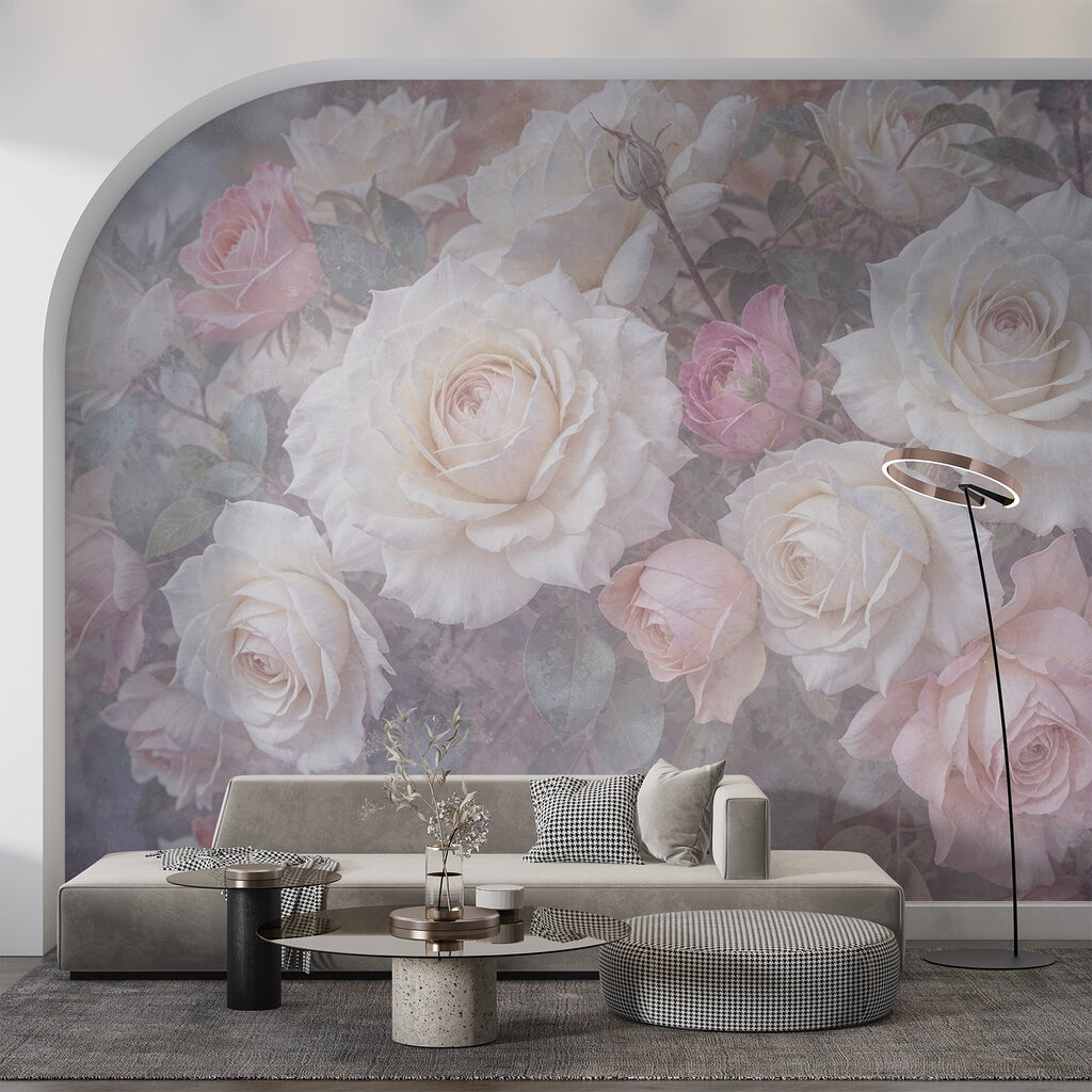 Rosas cor-de-rosa em névoa — interior 5