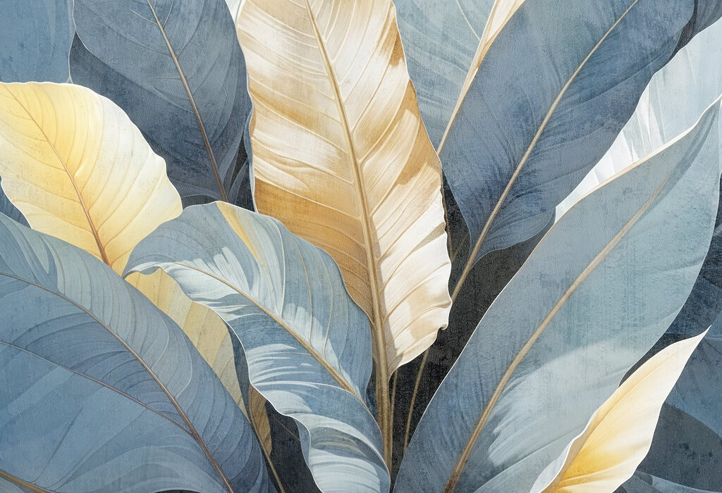 Grandes folhas com nervuras — design completo