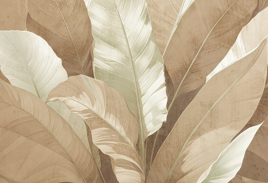 Grandes folhas com nervuras — design completo