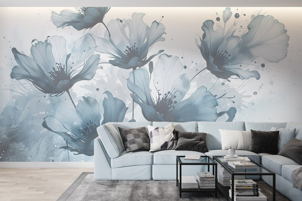 Flores em tinta espalhada — interior 2