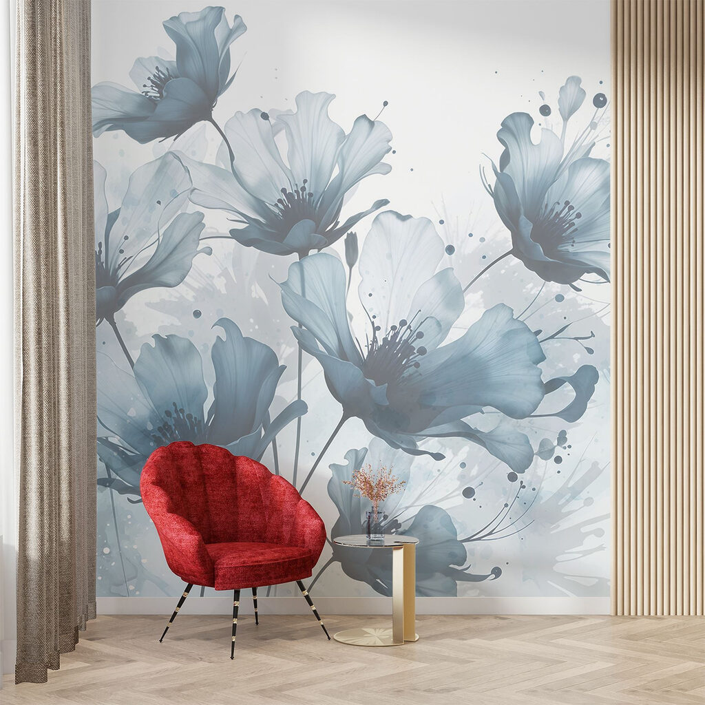Flores em tinta espalhada — interior 3