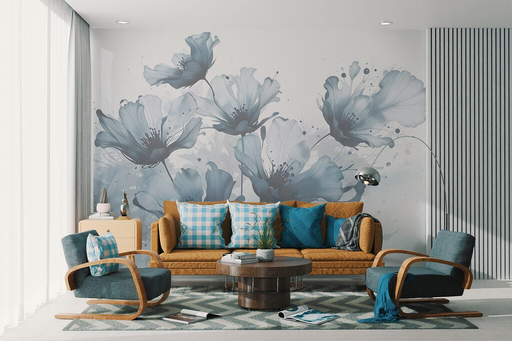 Flores em tinta espalhada — interior 4