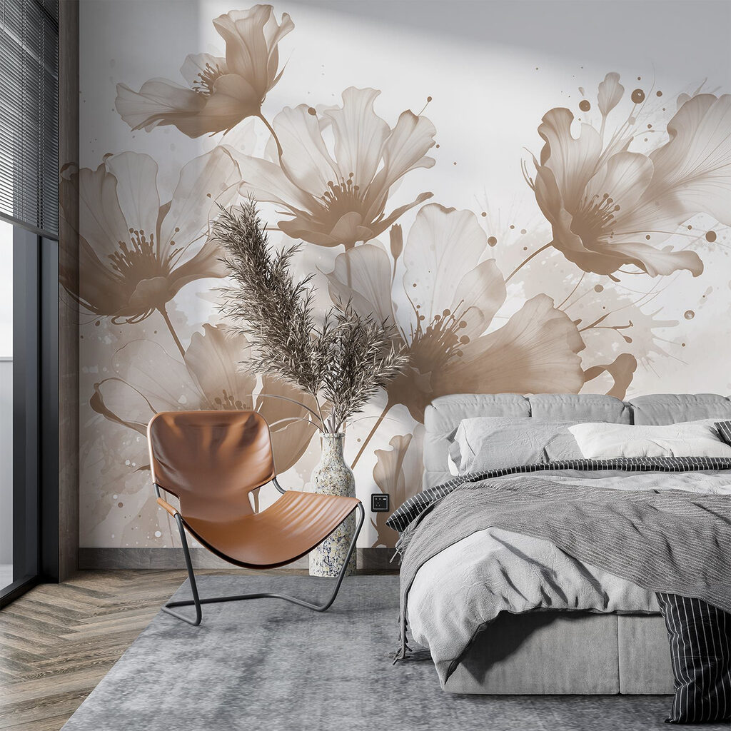 Flores em tinta espalhada — interior 1