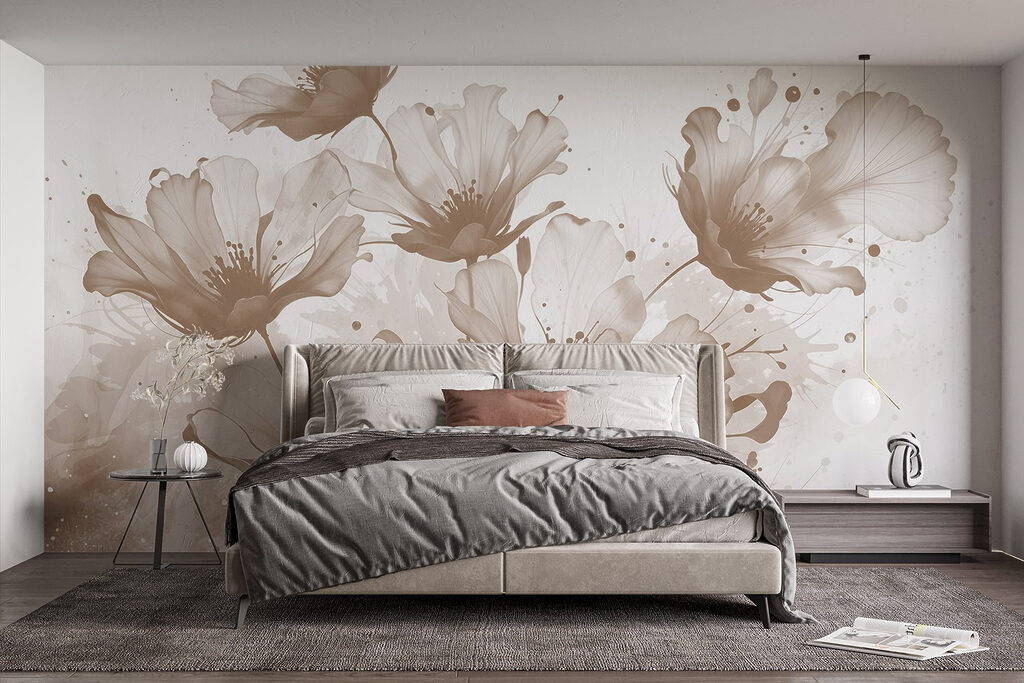 Flores em tinta espalhada — interior 2