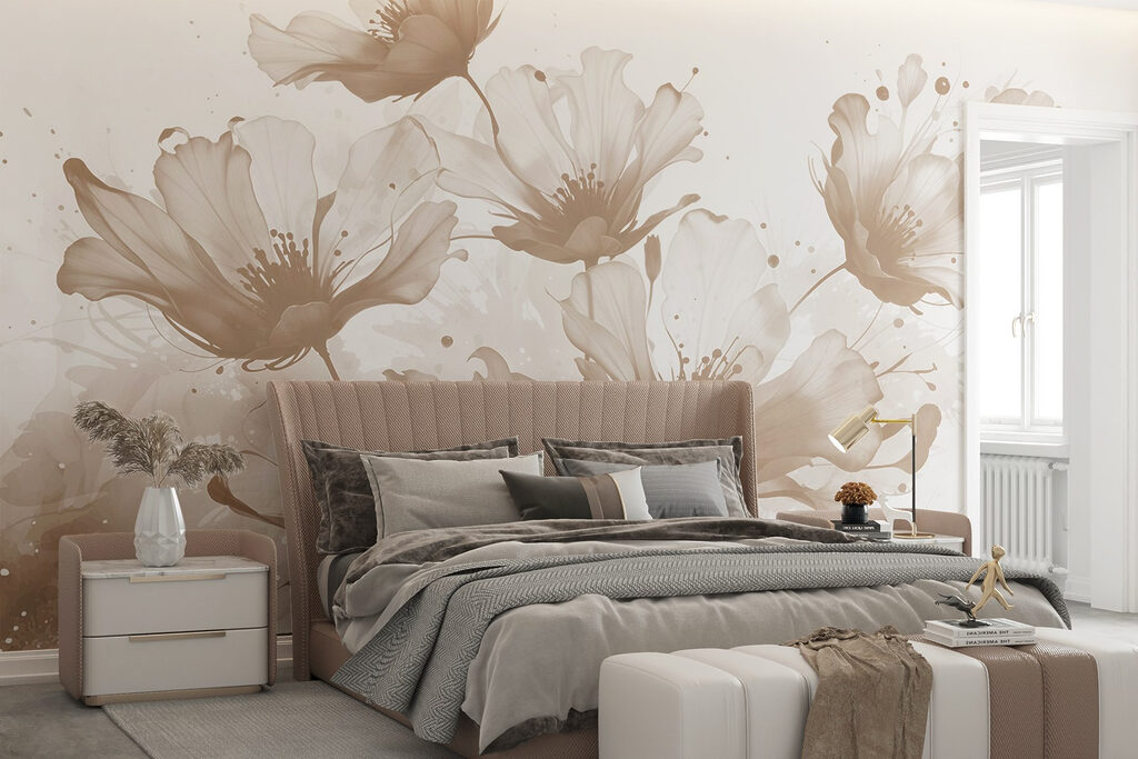 Flores em tinta espalhada — interior 3