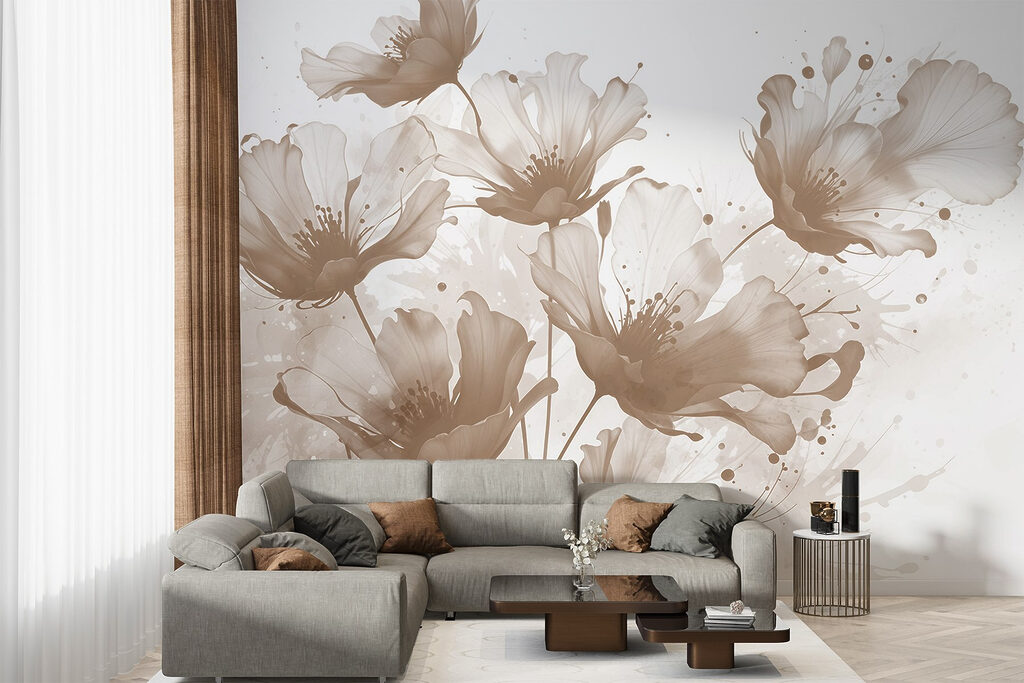 Flores em tinta espalhada — interior 4