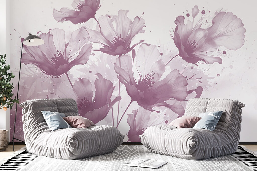 Flores em tinta espalhada — interior 3