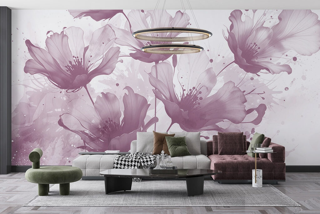 Flores em tinta espalhada — interior 4