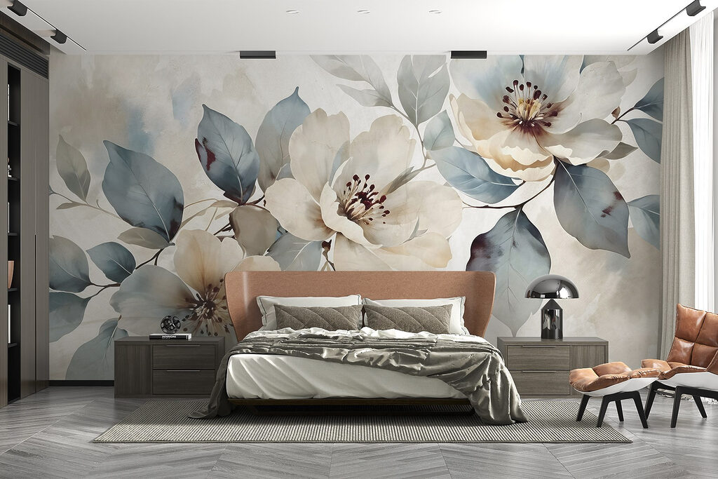 Flores brancas entre ramos — interior 2