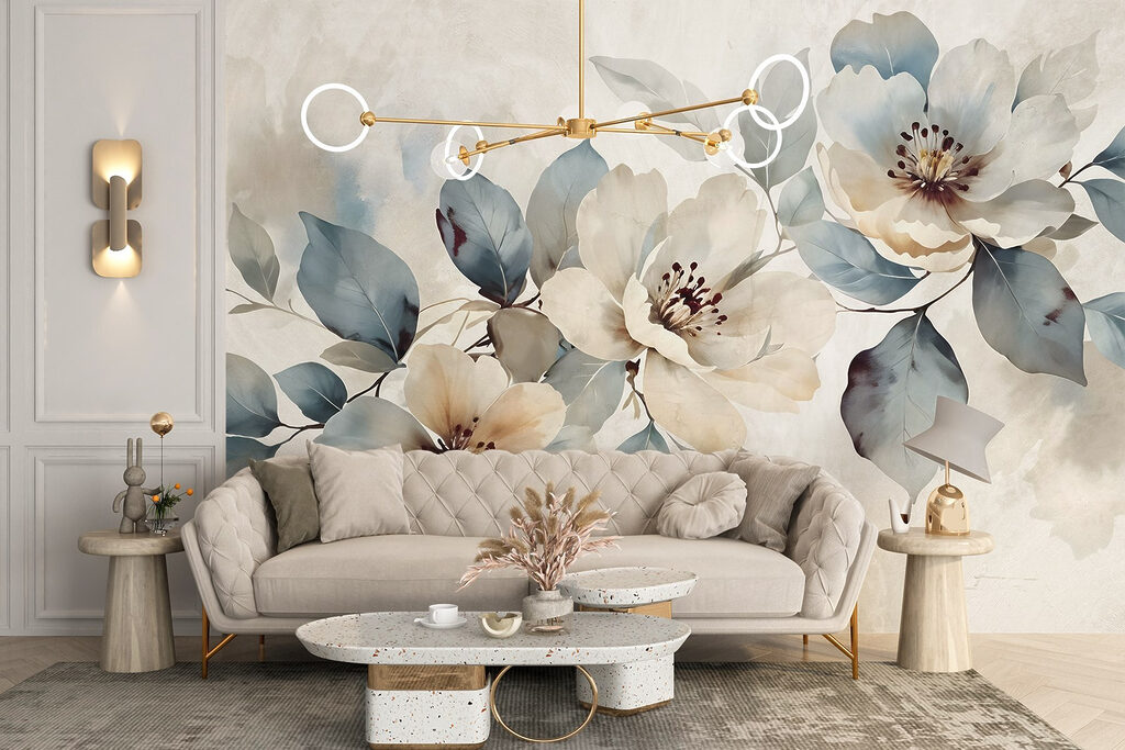 Flores brancas entre ramos — interior 5