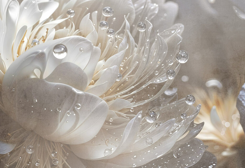 Flor com gotas — design completo