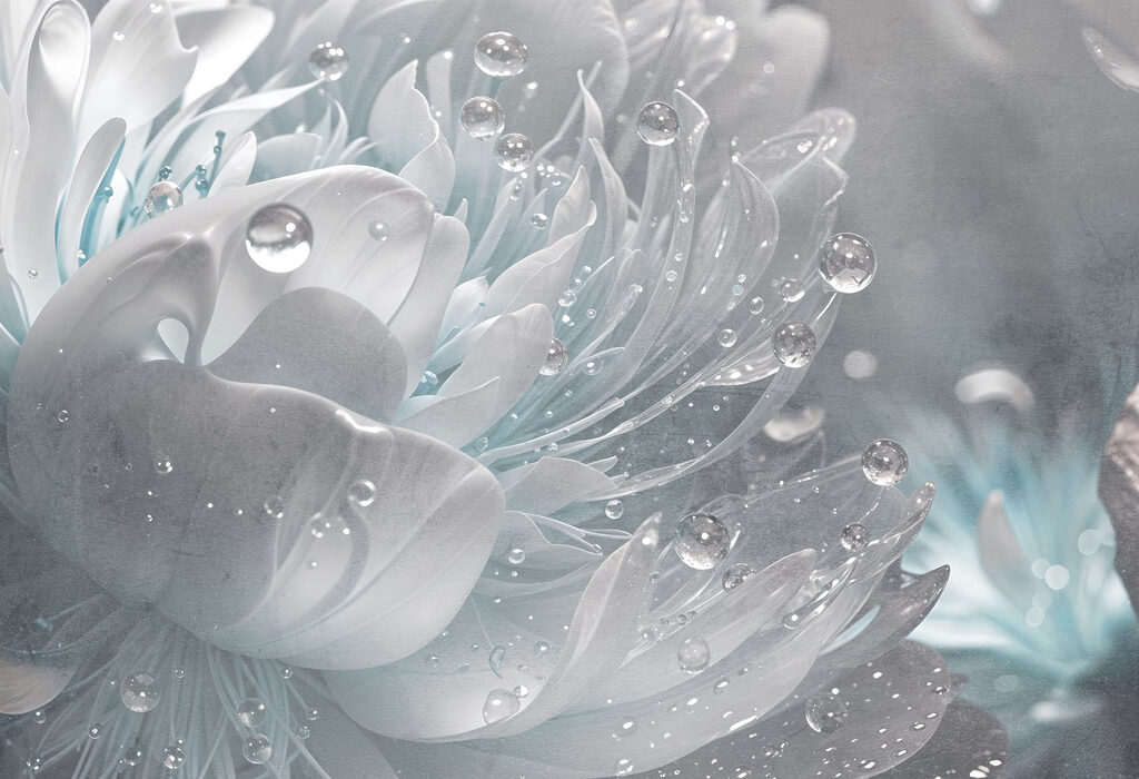 Flor com gotas — design completo