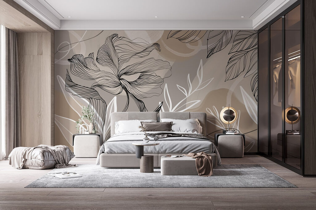 Flores desenhadas a linhas — interior 4
